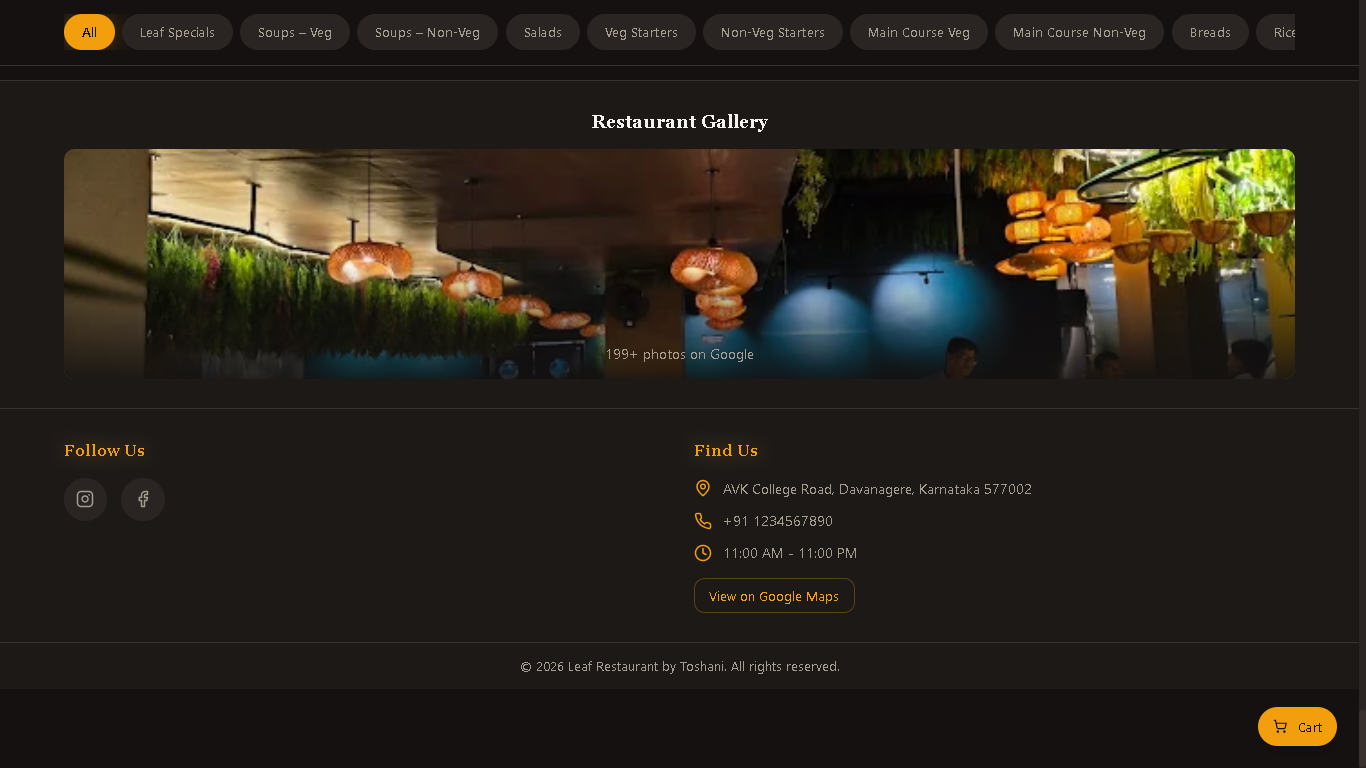 Menu backend management